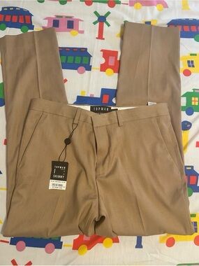 Topman Tan Skinny Dress Pants